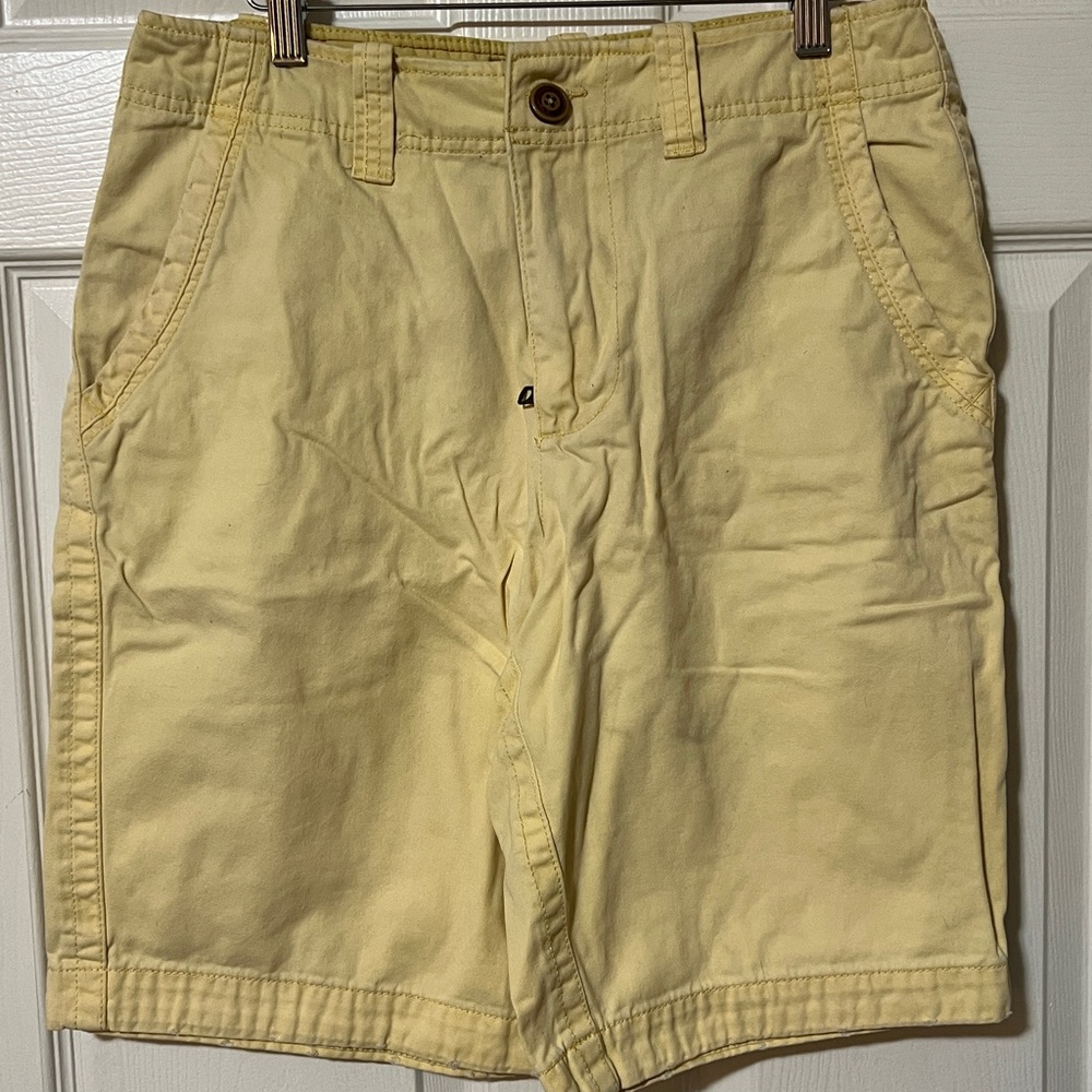 Red Camel Light Yellow Flat Front Shorts